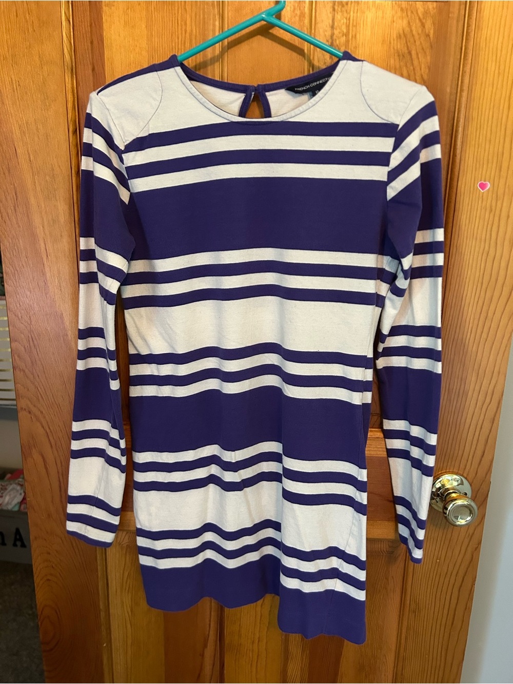 French Connection Purple and White Striped top